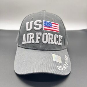 US Air Force Hat Baseball‎ Cap OS Military Patriotic Gray New League Veteran